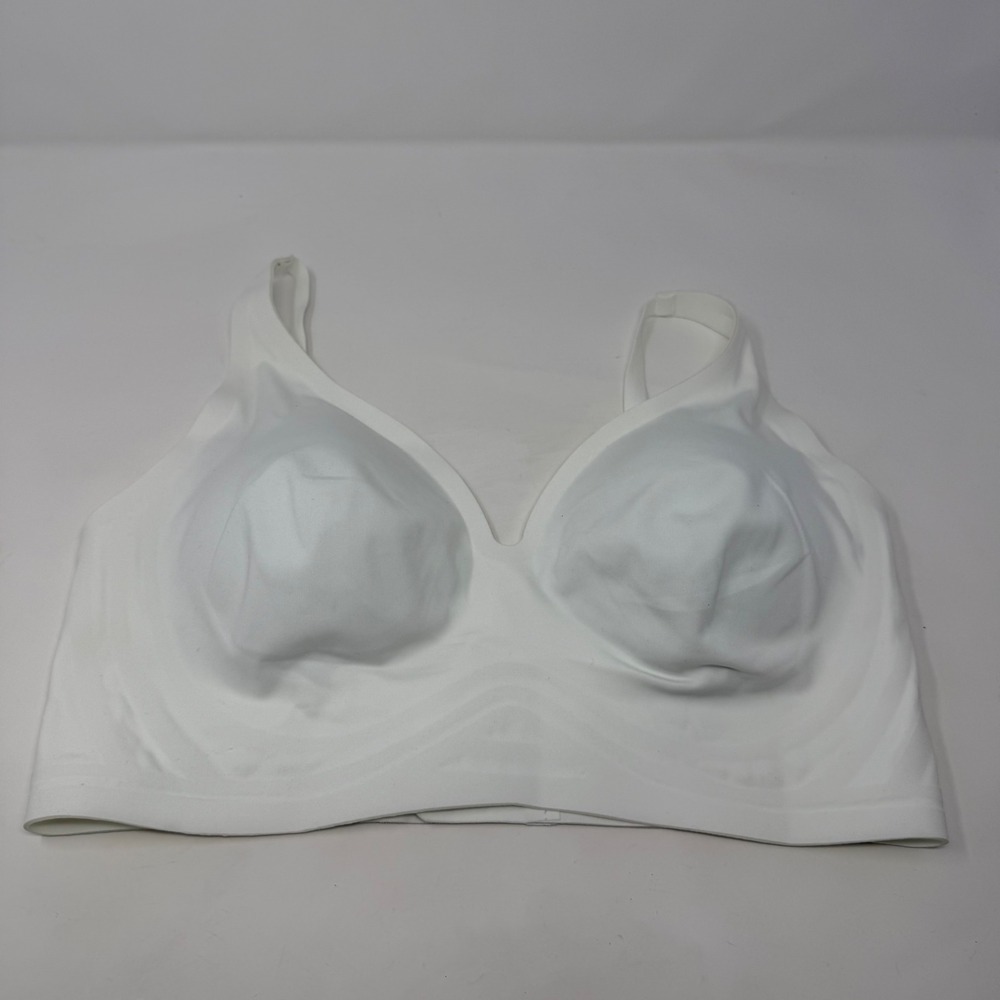 Rhonda Shear White Seamless Wireless Lounge Bra Style‎ 1696 Womens XL